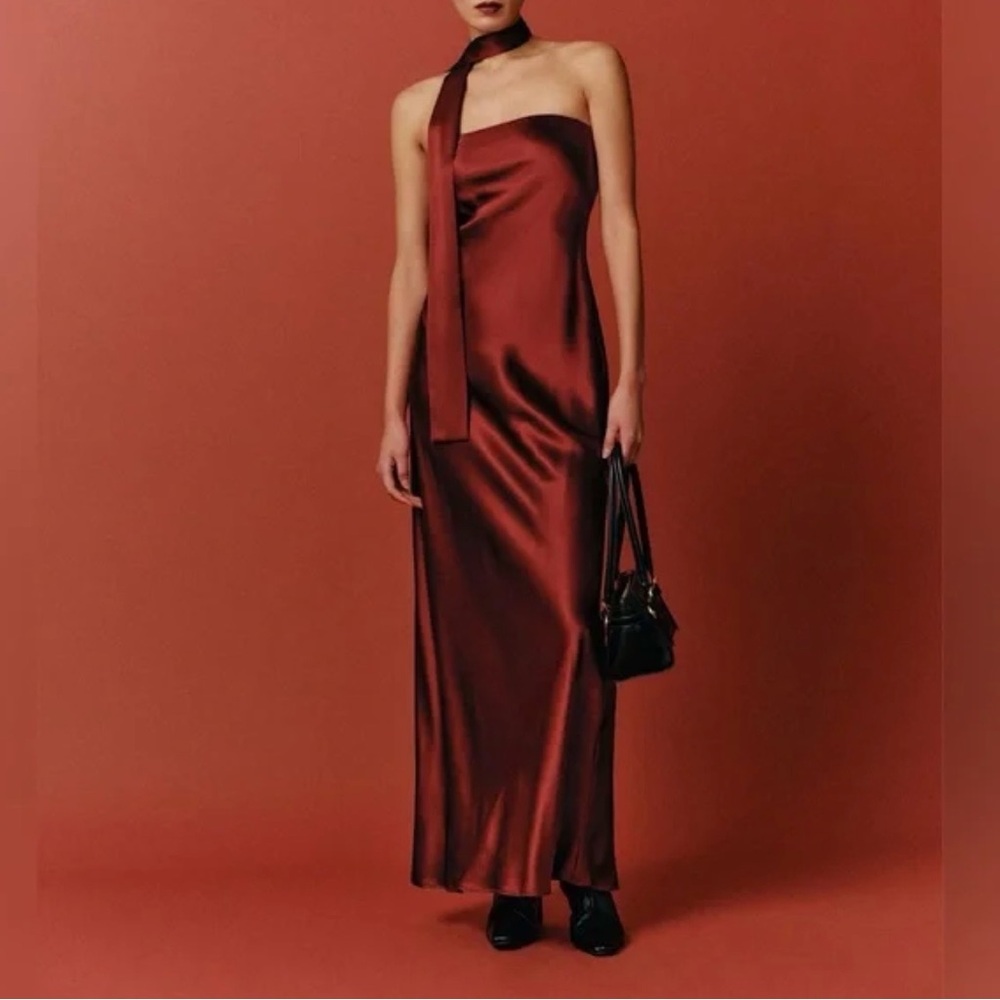 Reformation Oren Silk Dress In Romance, NWOT, NEVER WORN, NO FLAWS. - Picture 1 of 3